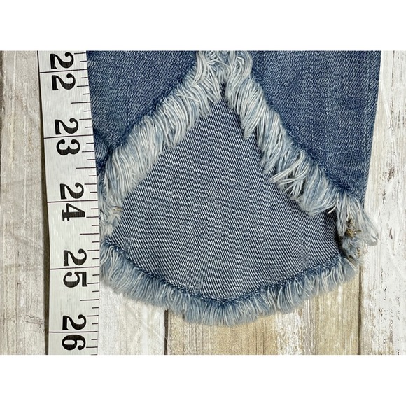 Chicos Pull On Jegging Ankle Jeans Womens Size 4 Light Wash Frayed Hem - Picture 8 of 8